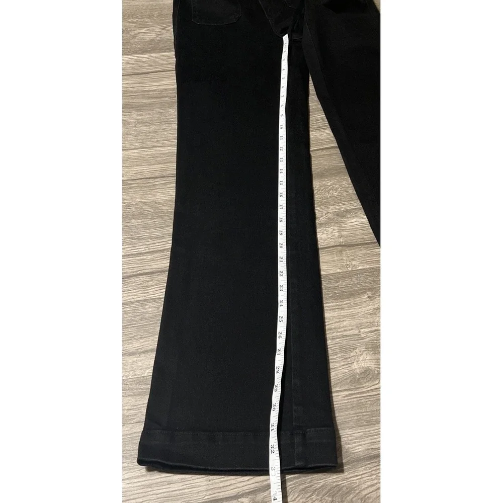 Judy Blue High Waisted Patch Pocket Straight Leg Black Jeans SZ 5/27 (27x33) - Picture 7 of 10